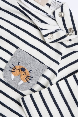 T-shirt - Blanc et bleu
