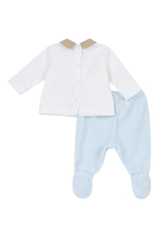 Camiseta y pantalón - Blanco y azul claro
