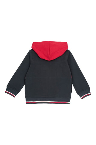 Sweat à capuche - Gris foncé et rouge