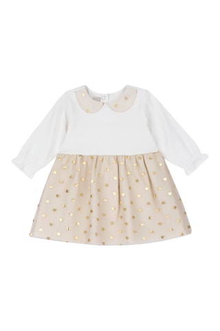 Robe bi-matière - Beige clair