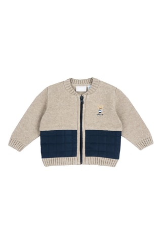 Gilet - Bleu marine et beige