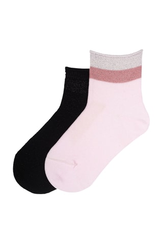 2 paires de chaussettes - Rose et noir
