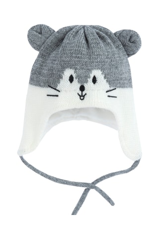 Bonnet aviateur à orielles - Gris
