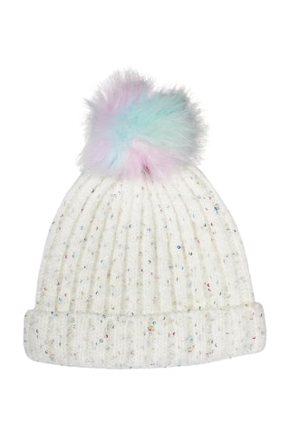 Bonnet à pompon - Blanc
