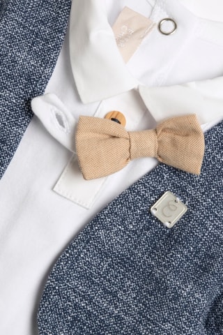Camisa efecto doble prenda y pantalón - Blanco
