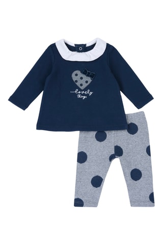 Sudadera y leggings - Azul marino y gris