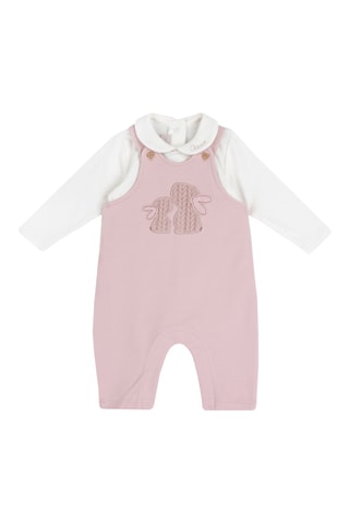 T-shirt et salopette - Rose poudré