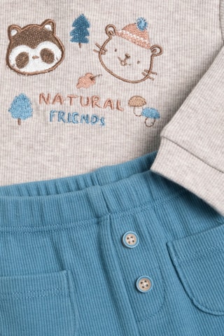 Sudadera y pantalón de chándal - Beige claro y celeste
