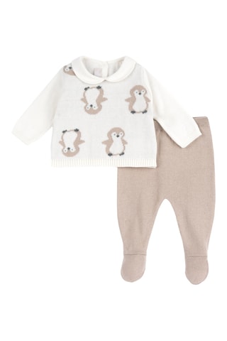 Jersey y pantalón - Blanco y beige