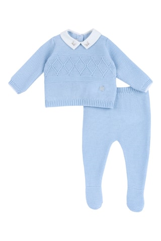 Jersey y pantalón de lana - Celeste