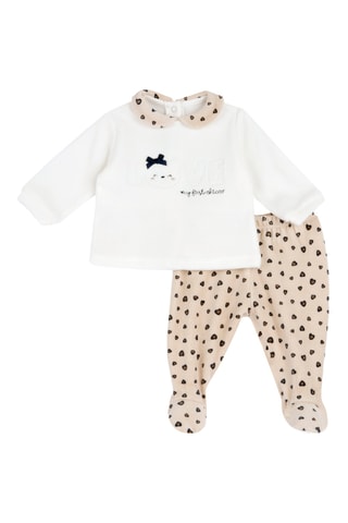 Sudadera y leggings - Blanco y beige