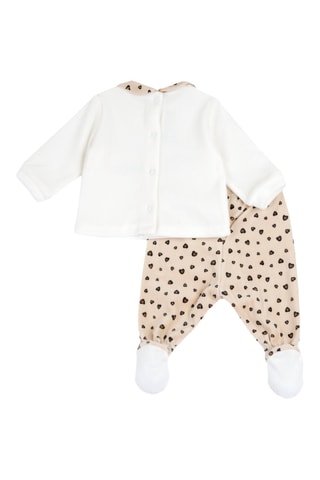 Sudadera y leggings - Blanco y beige