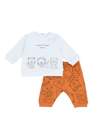 Sudadera y pantalón de chándal - Blanco y naranja