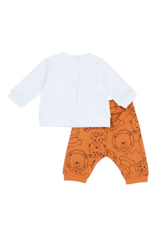Sudadera y pantalón de chándal - Blanco y naranja