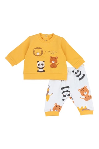 Sudadera y pantalón de chándal - Mostaza y blanco