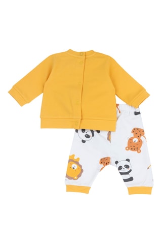Sudadera y pantalón de chándal - Mostaza y blanco