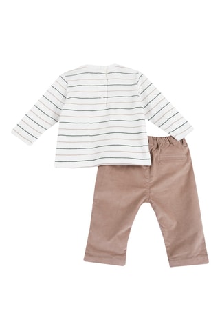 Camiseta y pantalón de pana - Beige