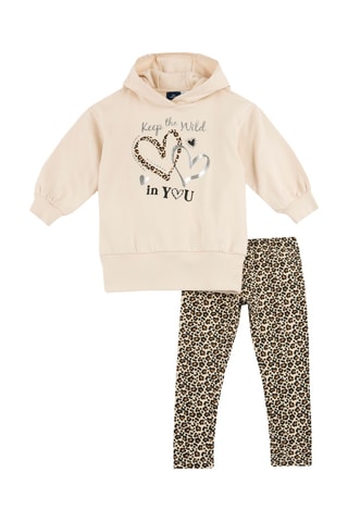 Sweat à capuche et pantalon - Beige