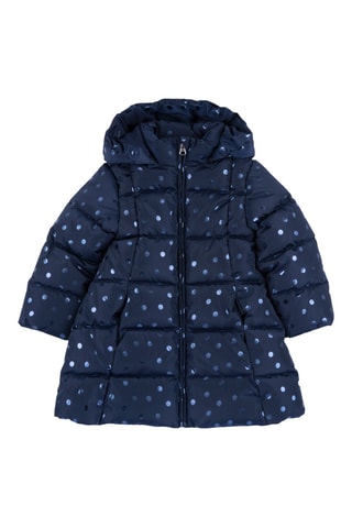 Doudoune longue à capuche - Bleu nuit