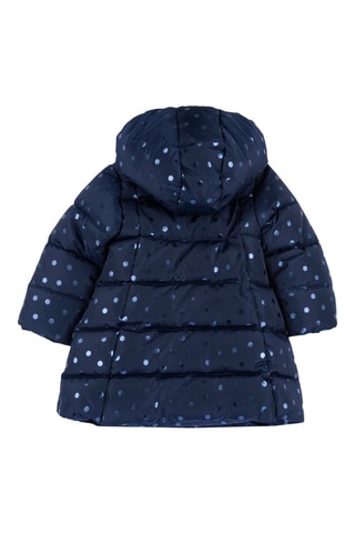 Doudoune longue à capuche - Bleu nuit