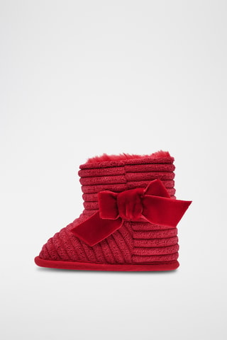 Chaussons fourrés - Rouge
