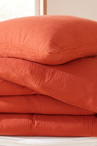 Federa in garza di cotone - Terracotta