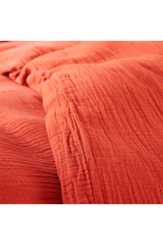 Parure copripiumino in garza di cotone 57 fili/cm² - Terracotta