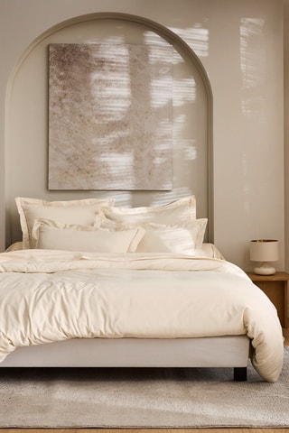 Copripiumino in raso di cotone 120 fili/cm² Prestige - Crema