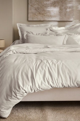 Copripiumino in raso di cotone 120 fili/cm² Prestige - Sabbia