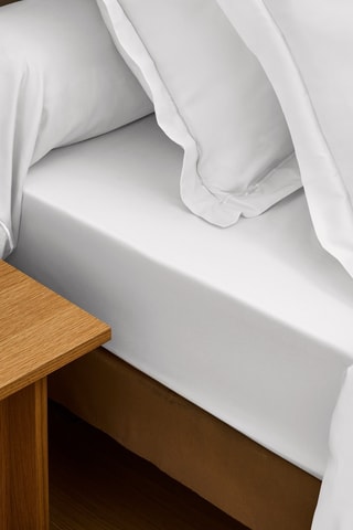 Federa cuscino alla francese in raso di cotone 120 fili/cm² Prestige - Bianco