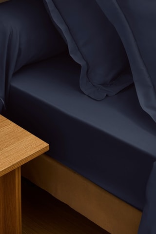 Federa cuscino alla francese in raso di cotone 120 fili/cm² - Blu