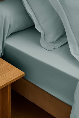Federa cuscino alla francese in raso di cotone 120 fili/cm² Prestige - Verde