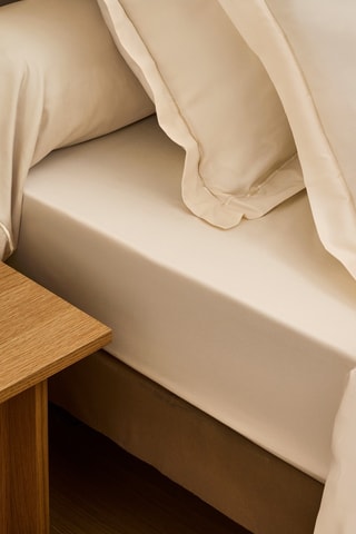 Federa cuscino alla francese in raso di cotone 120 fili/cm² Prestige - Crema