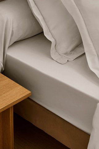 Federa cuscino alla francese in raso di cotone 120 fili/cm² - Sabbia