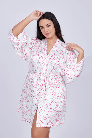 Kimono V-Love - Blanco y rojo
