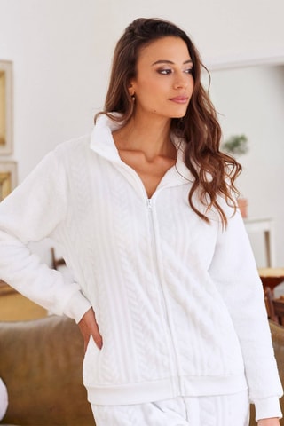 Chaqueta de pijama polar Courchevel - Marfil