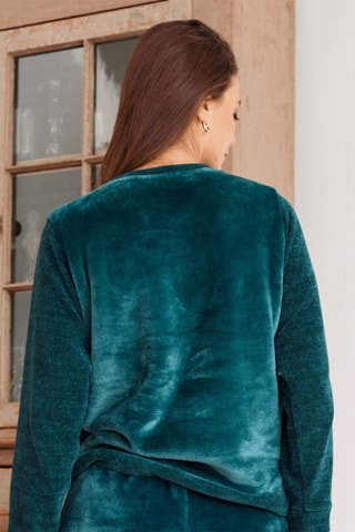 Top de pijama polar y de terciopelo Avoriaz - Verde esmeralda