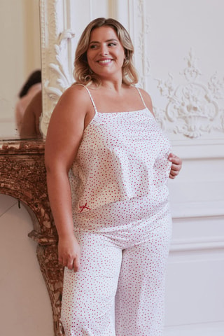 Pantalón de pijama V-Love - Blanco y rojo