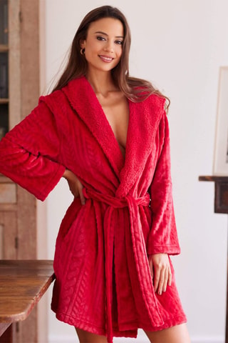 Albornoz con capucha Chamonix - Rojo