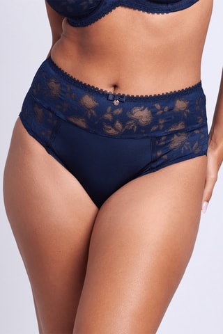 Braga de talle alto Flor - Azul marino