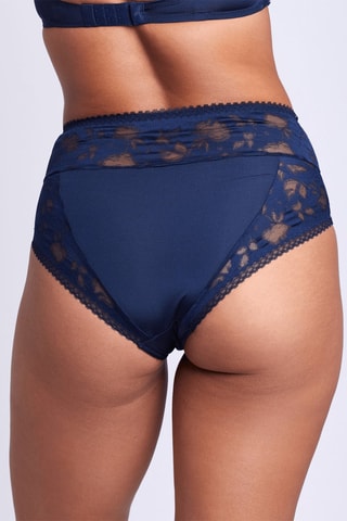 Braga de talle alto Flor - Azul marino