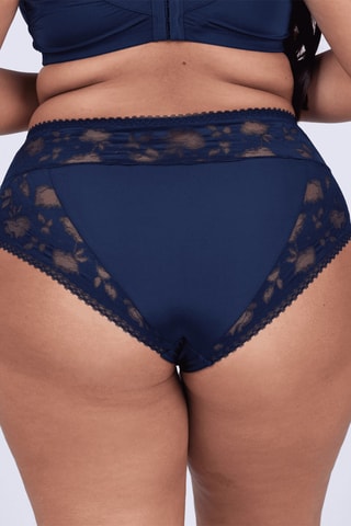 Braga de talle alto Flor - Azul marino