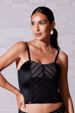 Top bustier Ava - Negro