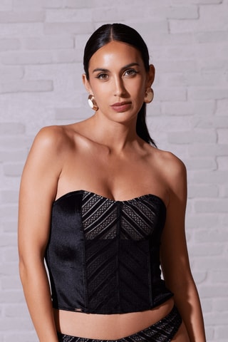 Top bustier Ava - Negro