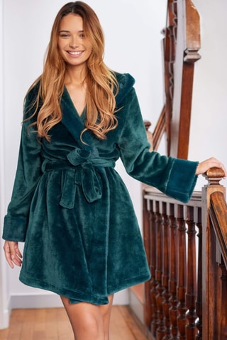 Albornoz con capucha Princess - Verde oscuro