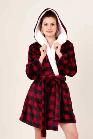Albornoz con capucha Aspen - Rojo