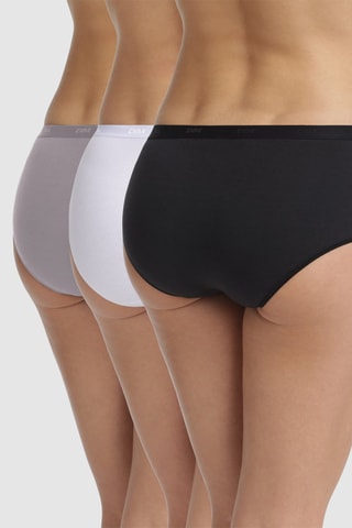 3 shortys Les Pockets EcoDIM Coton - Noir, blanc et gris - Dim