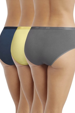 3 shortys Les Pockets Ecodim - Gris foncé et jaune - Dim