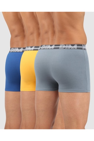 3 boxers Powerful - Gris, jaune et bleu acier - Dim
