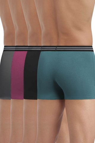 4 boxers Ecodim - Bleu canard, noir et fuchsia - Dim